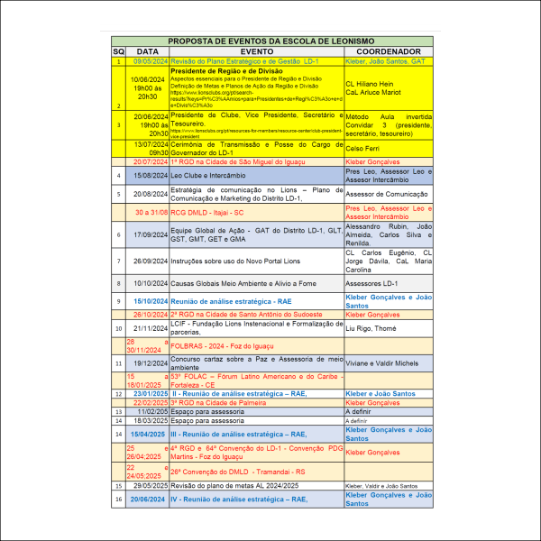 Agenda escola leonismo